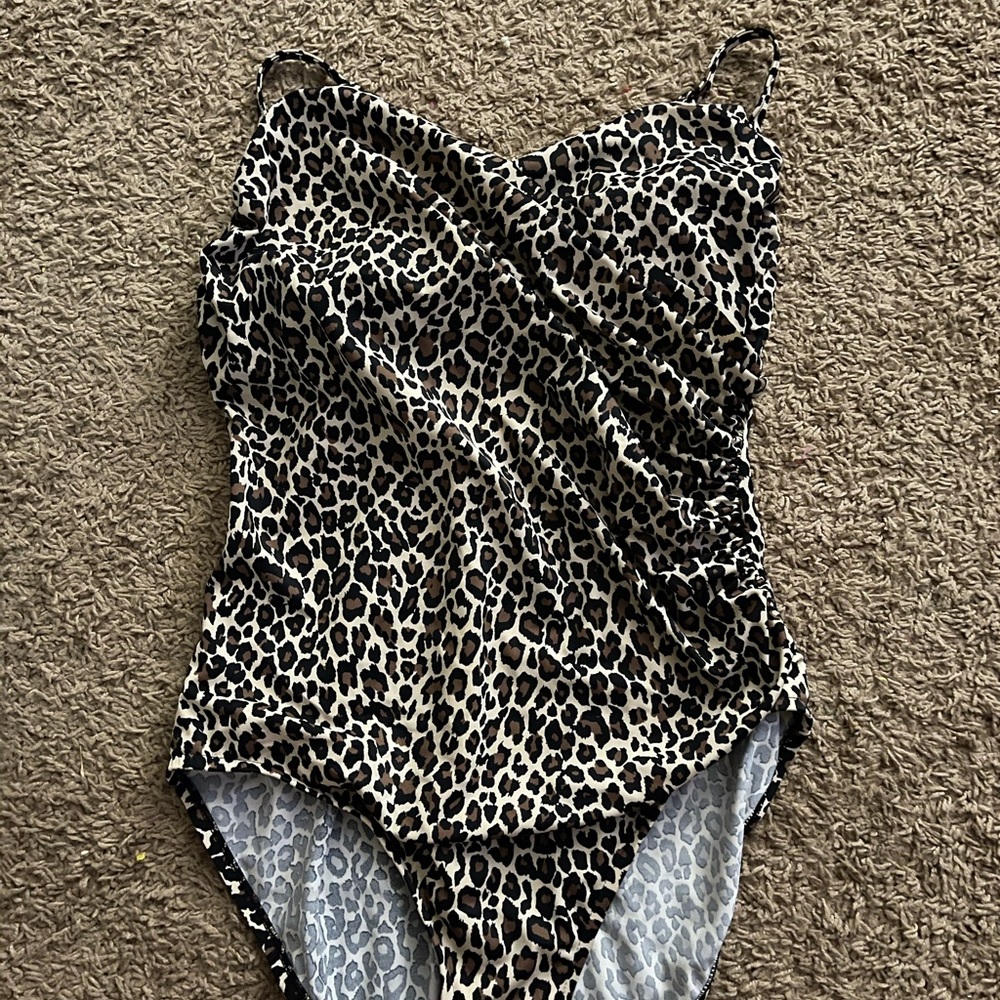 Aqua Green One Piece Leopard Swimsuit